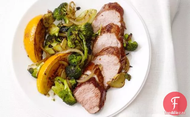 Carne de porc cu cinci condimente cu portocale prăjite și Broccoli
