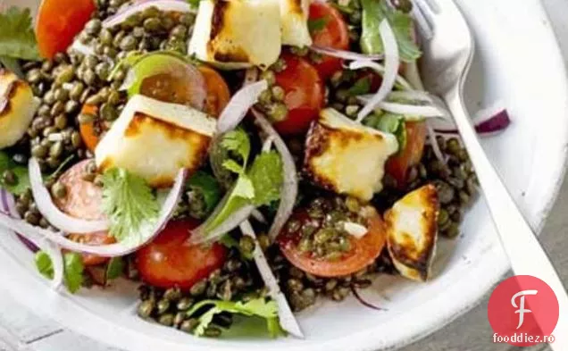 Salată Caldă De Linte Puy, Roșii Cherry Și Halloumi