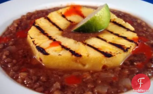 Ancho-supă de linte cu ananas la grătar
