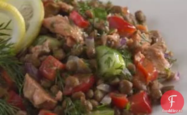Salată De Linte Lemony Cu Somon