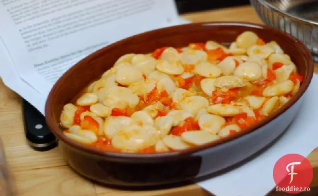 Fasole Uriașă De Lima Cu Ardei Prăjiți