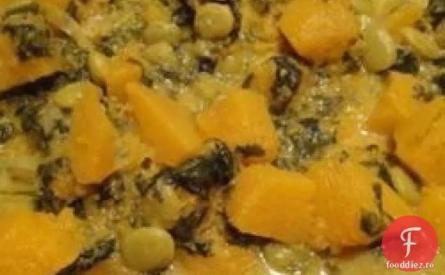 Dovleac, fasole de unt și Curry de spanac