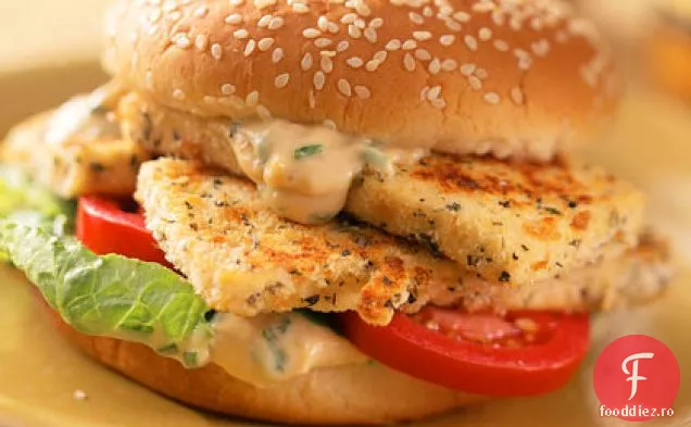 Sandviș Cu Tofu Cu Crustă De Parmezan