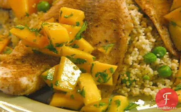 Tilapia în stil marocan cu chimen, Mango și Cilantro