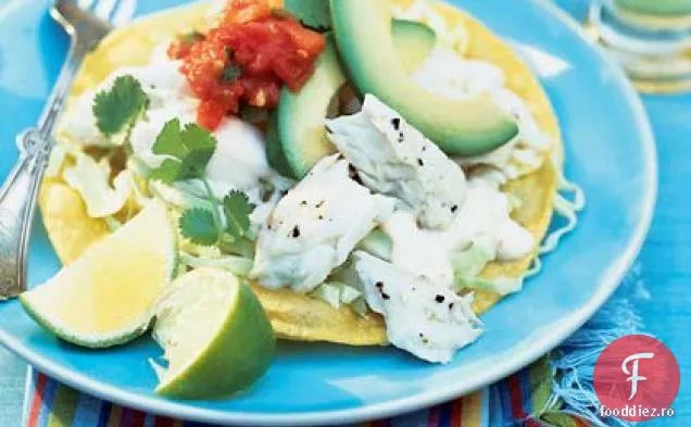 Tostadas de Halibut cu sos de iaurt-Lime