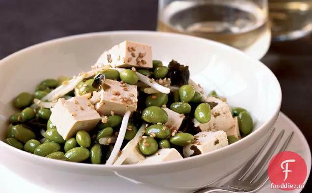 Edamame cu Tofu, muguri de fasole și alge marine