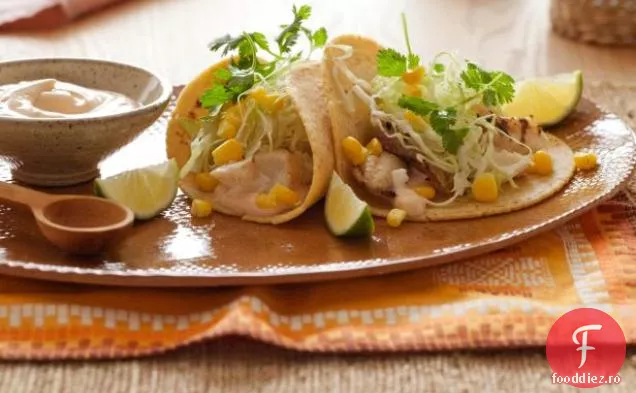 Tacos de pește cu cremă de Chipotle