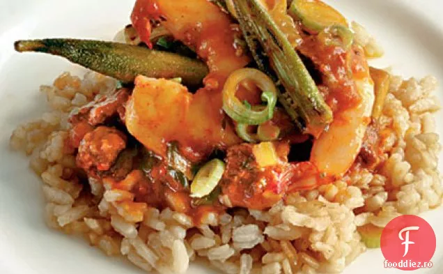 Lowcountry creveți-și-Okra Pilau