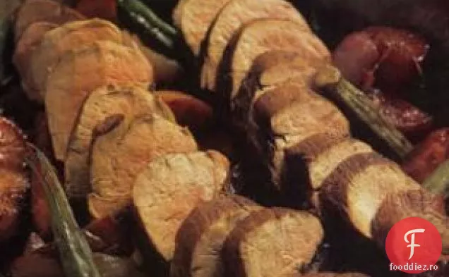 Melasă-carne de porc glazurată cu cartofi dulci
