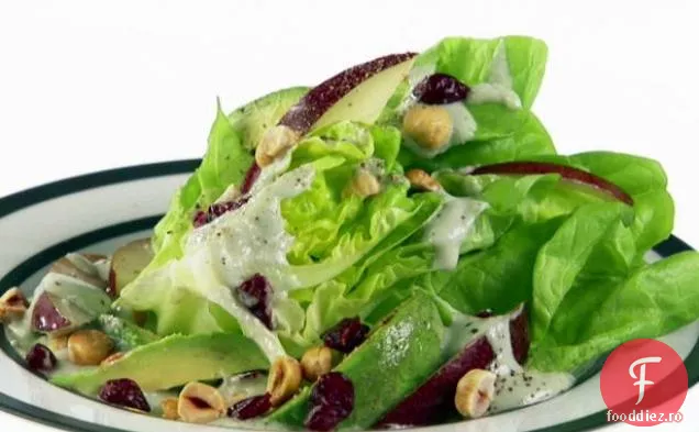 Salată de salată de unt cu Gorgonzola și sos de pere
