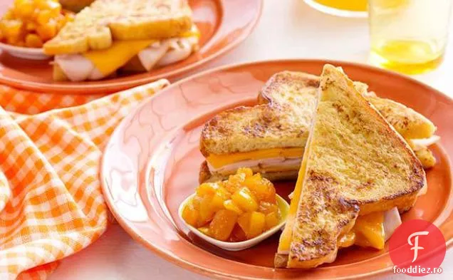 Pâine prăjită franceză-wiches cu Chutney cald rapid-bucătar