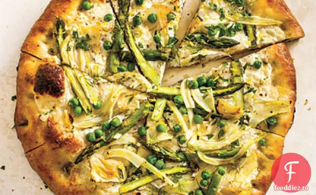 Pizza de legume de primăvară cu Gremolata