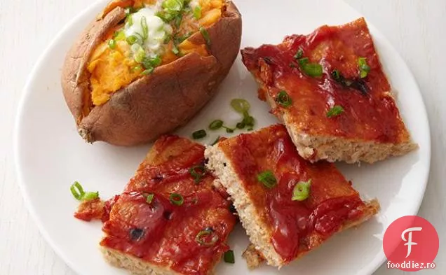 Pătrate de carne de curcan cu cartofi dulci