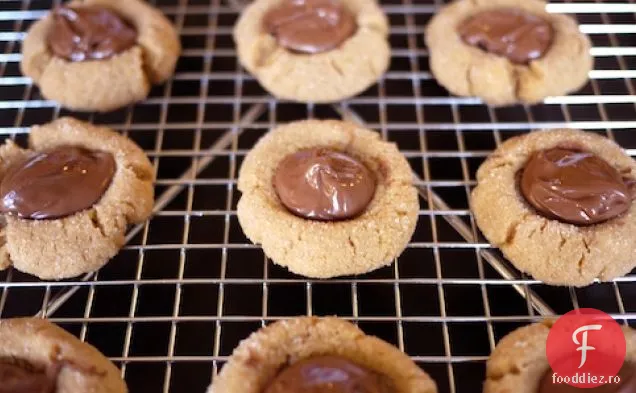 Unt de arahide-Cookie-uri Nutella Thumbprint