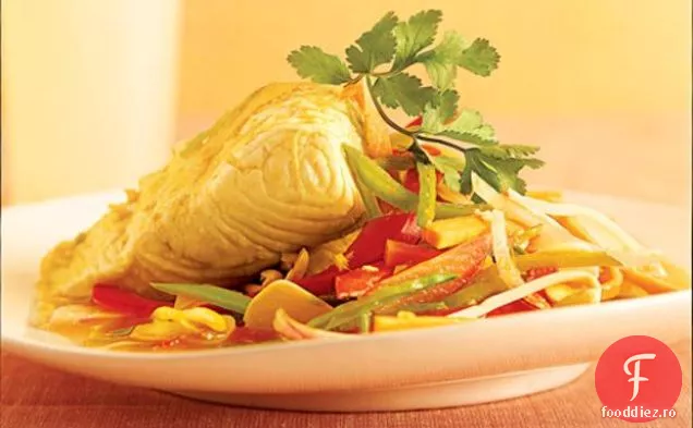 Halibut Fiert În Bulion De Legume