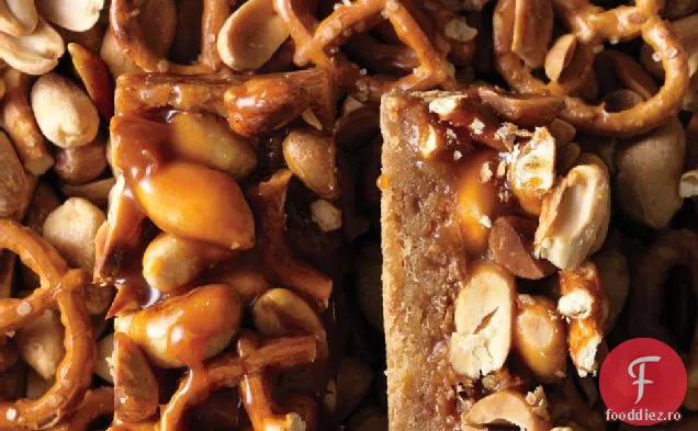 Butterscotch Blondie baruri cu arahide-covrig Caramel