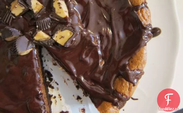 Tort De Ciocolată Fără Făină Și Unt De Arahide Cu Glazură Caldă De Ciocolată