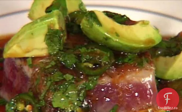 Ton prăjit cu Avocado, soia, ghimbir și var