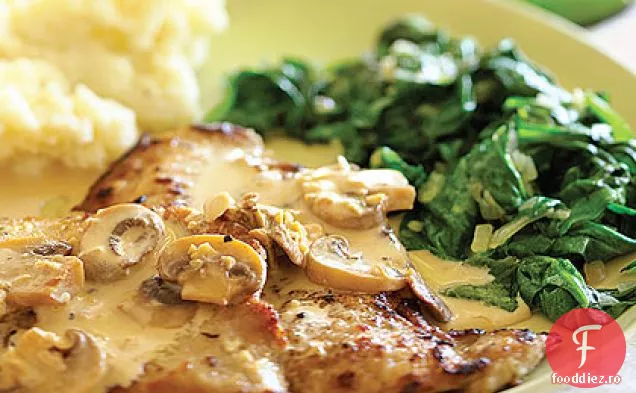 Scaloppine de vițel cu sos Marsala de ciuperci