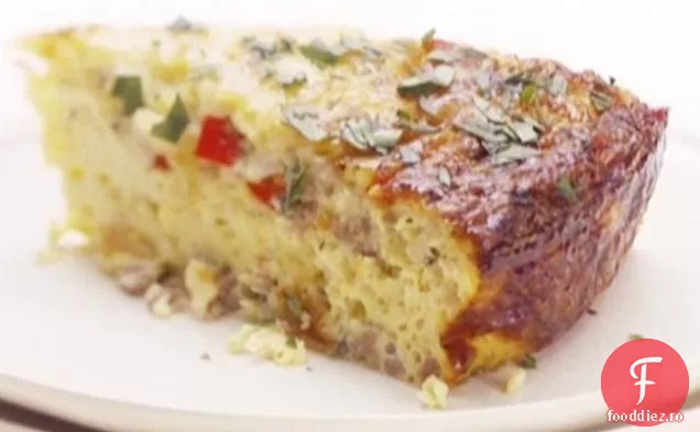 Gruyere la cuptor și omletă cu cârnați
