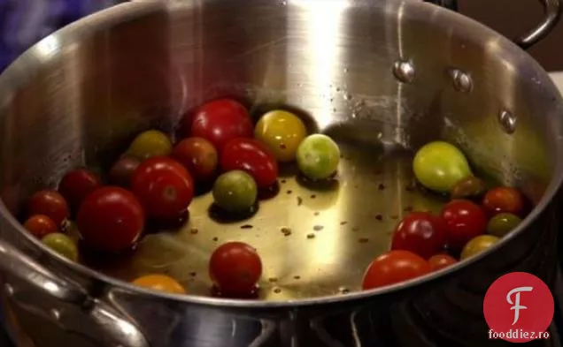 Tagliatelle cu creveți Rock, porumb și roșii Cherry Burst