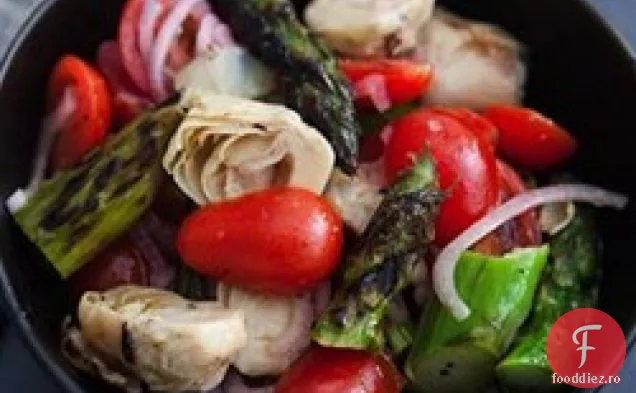 Salată de vinete și sparanghel la grătar