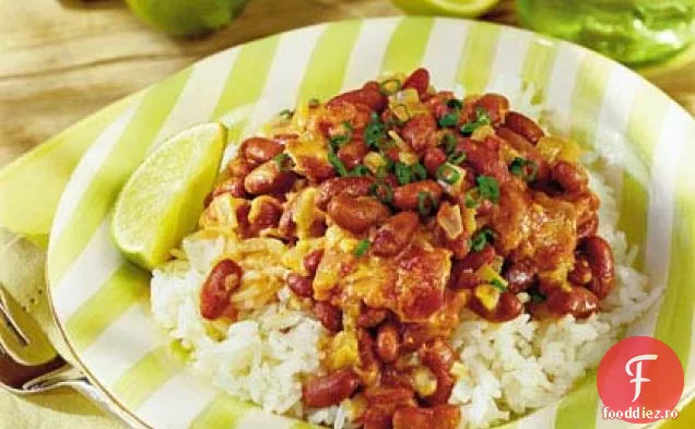 Fasole picantă cu lapte de cocos