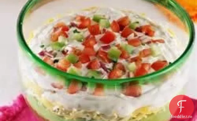 Cinco de Layer Dip cu Fiesta Salsa