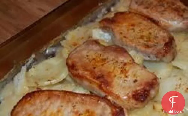 Cotlete de porc și cartofi franțuzești