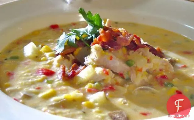 Cremă picantă de porumb cremoasă cu pui