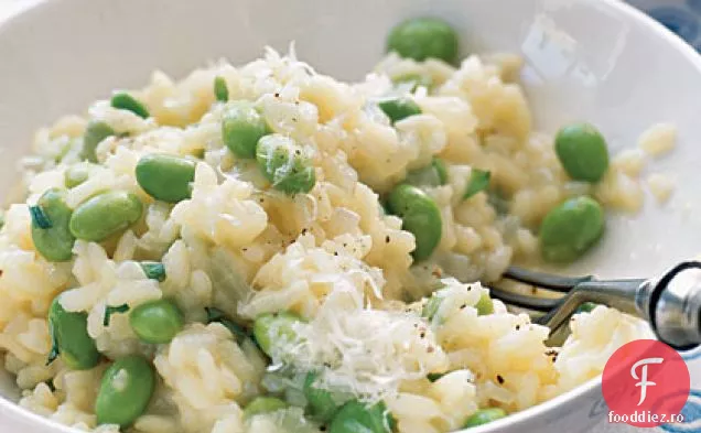 Risotto cu Edamame, coajă de lămâie și tarhon