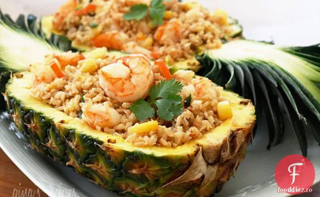 Ananas Creveți Orez Brun Prăjit
