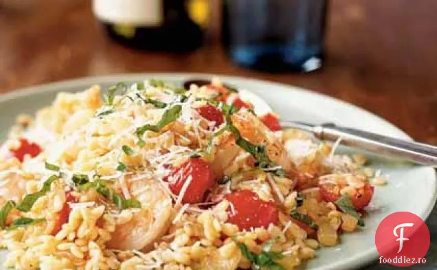 Creveți și Orzo cu roșii Cherry și brânză Romano