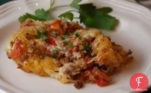 Spaghete la cuptor Squash cu carne de vită și legume