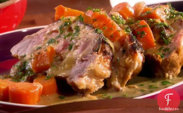 Friptură de porc umplută cu șuncă și brânză