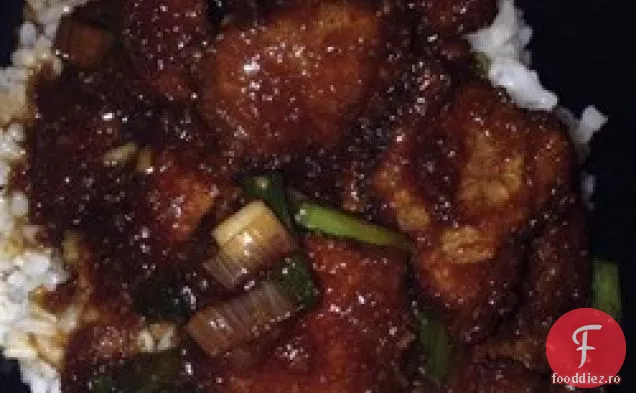 Carne de vită mongolă și ceapă de primăvară