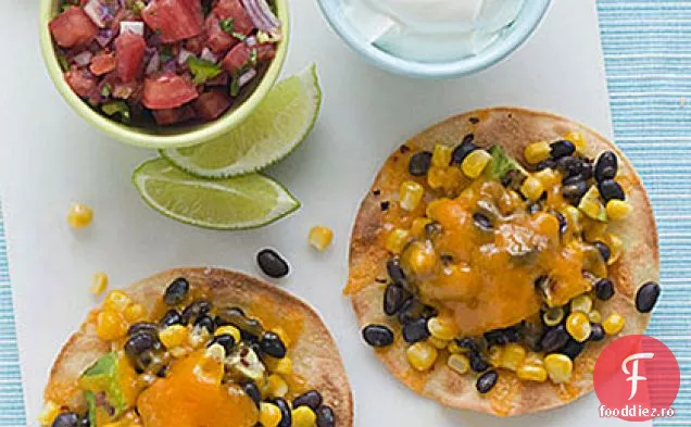 Porumb, Avocado și fasole neagră Tostadas
