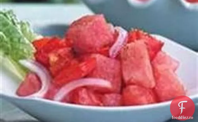 Salată De Roșii Pepene Verde Cu Pansament Balsamic