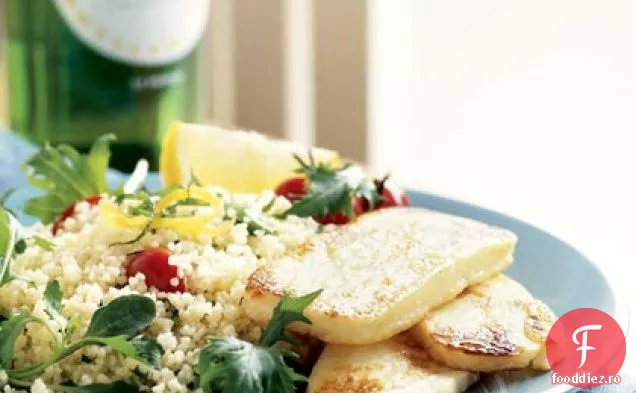Halloumi cu cuscus și verdeață