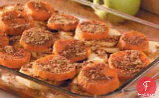 Cartofi dulci și mere coapte