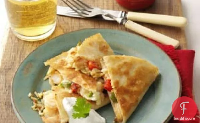 Quesadillas De Orez Prăjit Cu Creveți