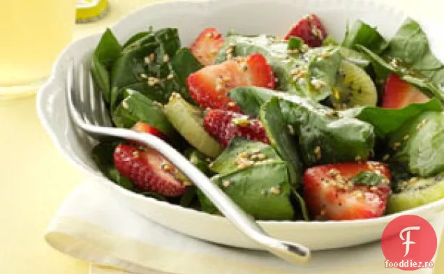 Salată De Spanac Kiwi-Căpșuni