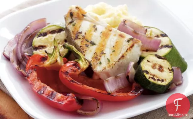 Grătar mediteranean cu fructe de mare cu Skordalia