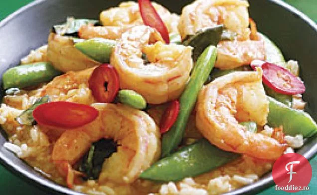 Curry Roșu Cu Creveți Și Mazăre De Zahăr