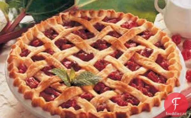 Plăcintă Cu Rubarbă De Zmeură