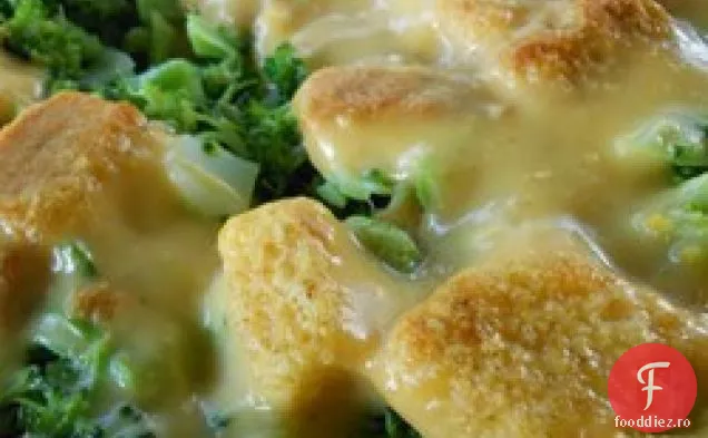 Stratul De Brânză Broccoli Se Coace