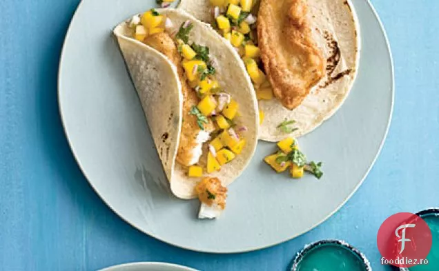 Tacos de pește Baja cu salsa de Mango