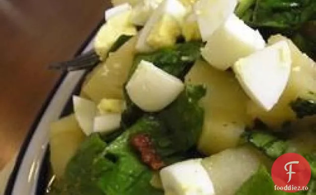 Salată de spanac cu sos cald de muștar