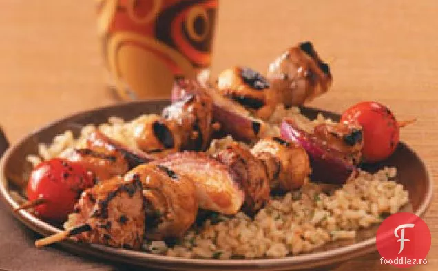 Teriyaki Carne de porc Kabobs pentru două