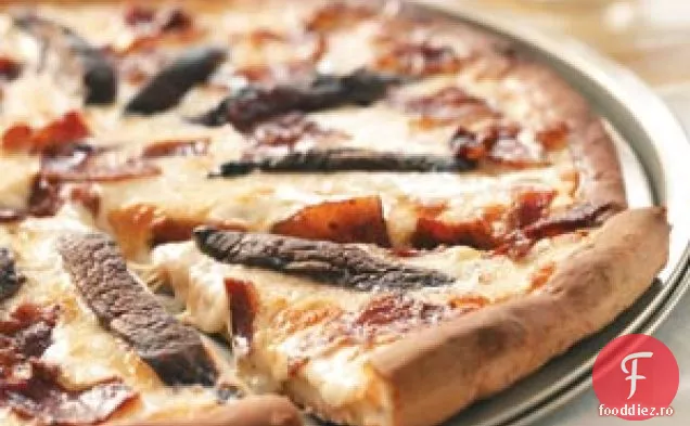 Alfredo Bacon Ciuperci Pizza